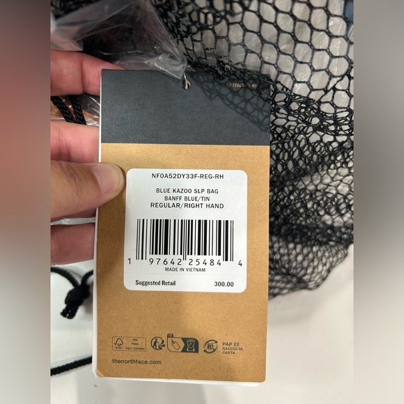 The North Face Blue Kazoo Sleeping Bag Regular Length Grey 700 fill down NWT - Picture 6 of 7